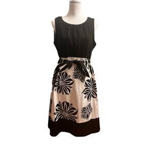 Clari.e. Dress sleeveless black and white with belt size 12